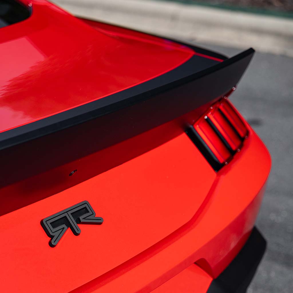 Detail view of the rear side of a Mustang RTR Spec 2