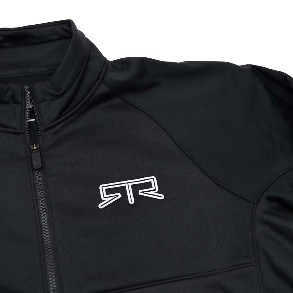 RTR Quarter Zip Pullover featuring a white RTR embroidered logo on the chest, exposed quarter zipper, and zipper pockets for secure storage.